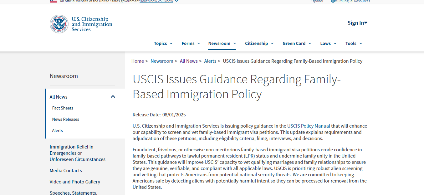 2025美國家庭團聚移民審查全面升級，六類申請人